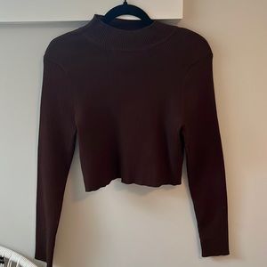 Brown H&M mock neck top